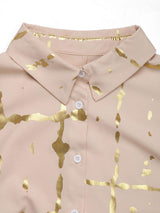 Perfee Printed Collared Neck Long Sleeve Shirt - Trendsi - Flyclothing LLC