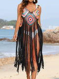 Fringe Spaghetti Strap Cover-Up - Trendsi - Flyclothing LLC