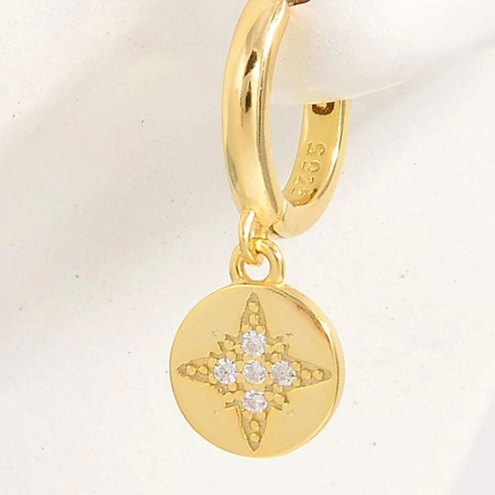 925 Sterling Silver Inlaid Zircon Earrings - Trendsi - Flyclothing LLC