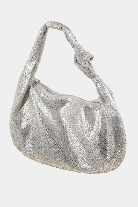 Fame Rhinestone Studded Handbag - Trendsi