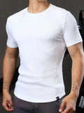 Men's Plus Size Round Neck Short Sleeve T-Shirt - Trendsi