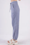 VERY J Washed Woven Crinkle Gauze Drawstring Cargo Pants - Trendsi