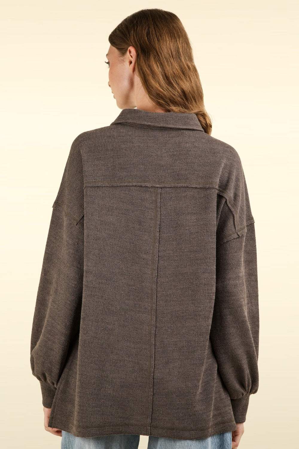 VERY J Collared Half Button Knit Top with Pockets - Trendsi - Flyclothing LLC