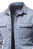 Men's Button Down Chest Pocket Denim Jacket - Trendsi - Flyclothing LLC