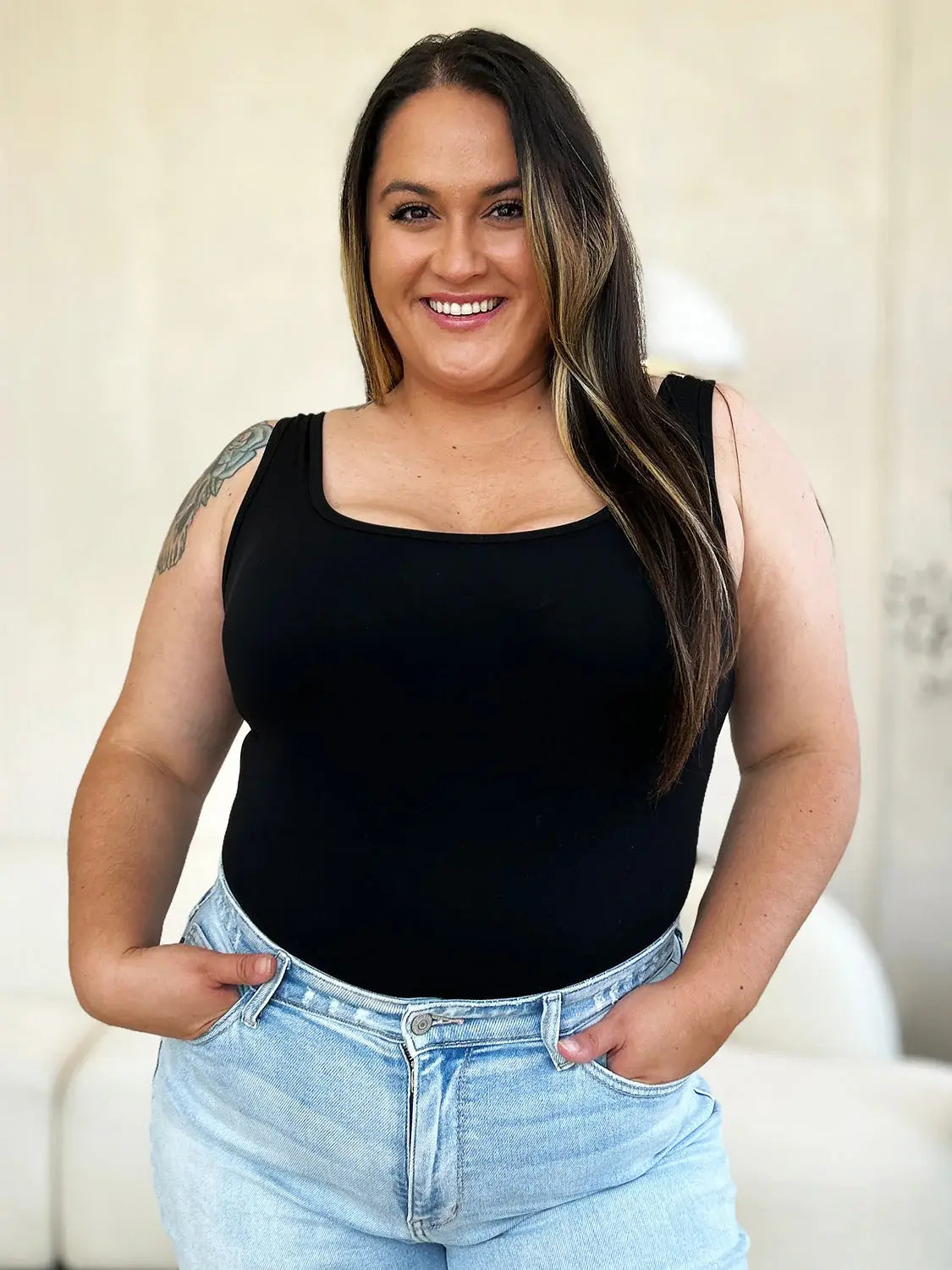 Basic Bae Full Size Square Neck Sleeveless Bodysuit - ShopBasicbae - Flyclothing LLC