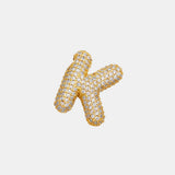 Gold-Plated Inlaid Zircon Letter Necklace - Trendsi - Flyclothing LLC