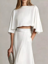Full Size Satin Crop Top and Maxi Skirt Two-Piece Set Plus Size - Trendsi - Flyclothing LLC