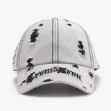 Distressed Letter Embroidered Baseball Cap - Trendsi