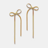 Stainless Steel Bow Bar Earrings - Trendsi