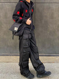 Men's Contrast Star Hooded Zip Up Hoodie - Trendsi