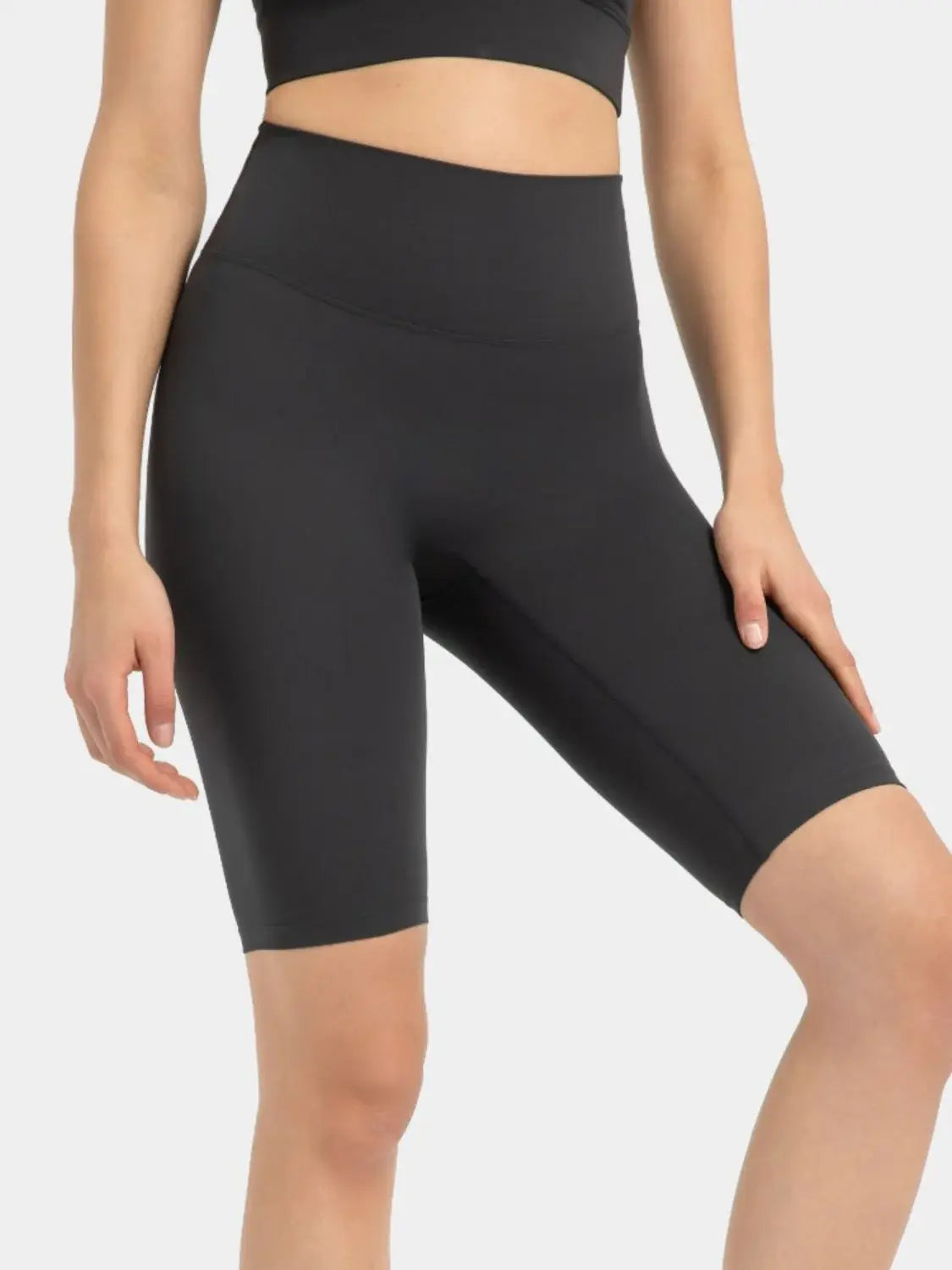 Millennia High Rise Wide Waistband Active Shorts - Trendsi - Flyclothing LLC