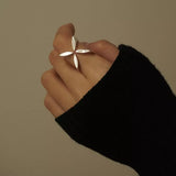 Stainless Steel Crisscross Open Ring - Trendsi - Flyclothing LLC