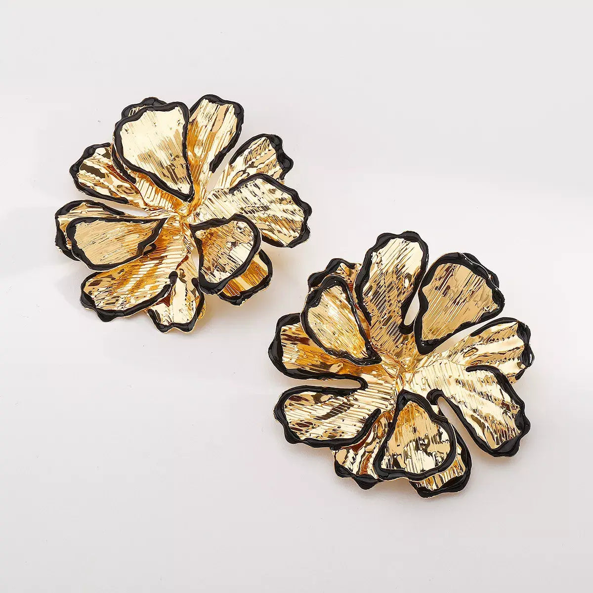 18K Gold-Plated Flower Stud Earrings - Trendsi - Flyclothing LLC