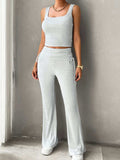 Square Neck Tank and Drawstring Pants Set - Trendsi - Flyclothing LLC