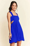 Davi & Dani Washed Satin Cutout Skirt Bandeau Mini Dress - Trendsi