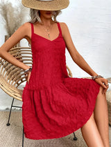 Crisscross Double Spaghetti Straps Tiered Cami Dress - Trendsi - Flyclothing LLC