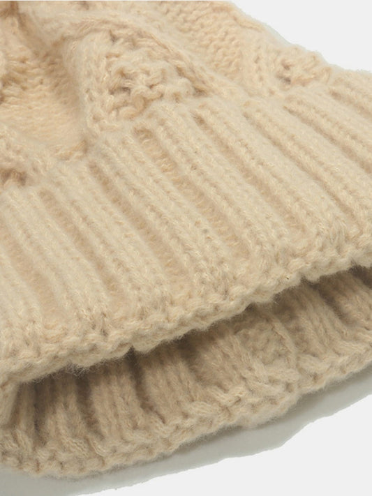 Roll Rim Cable-Knit Hat - Trendsi