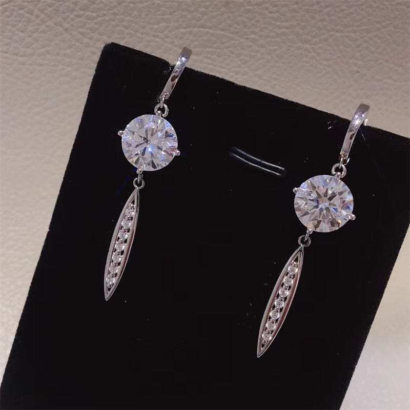 10 Carat Moissanite 925 Sterling Silver Earrings - Trendsi - Flyclothing LLC