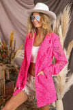 BiBi Single-Breasted Long Sleeve Lace Blazer - Trendsi - Flyclothing LLC