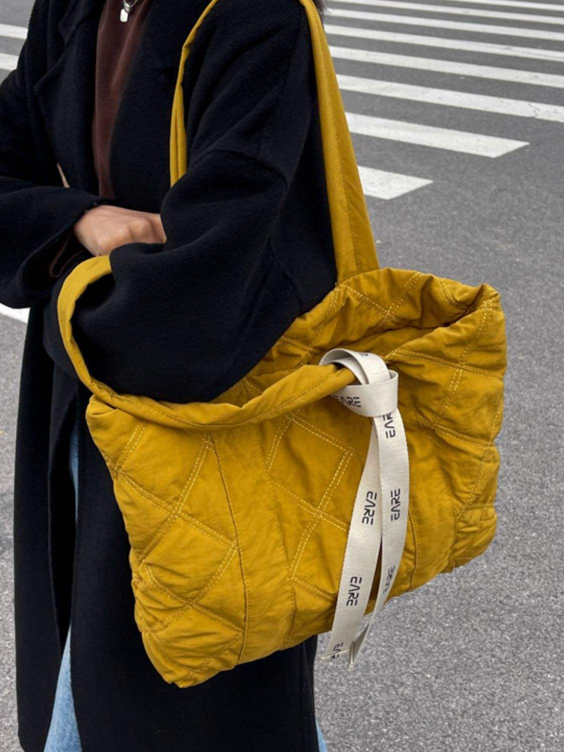 Quilted Nylon Large Tote Bag - Trendsi - Flyclothing LLC