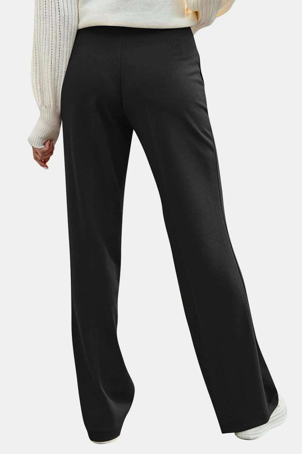 Decorative Button High Rise Pants - Trendsi - Flyclothing LLC