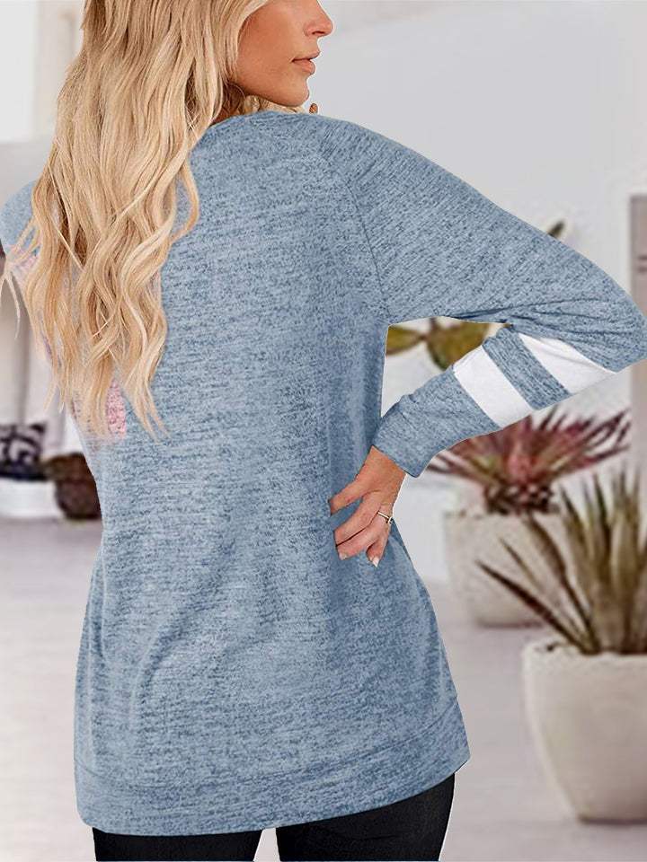 V-Neck Raglan Sleeve T-Shirt - Trendsi - Flyclothing LLC