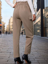 High Waist Straight Pants - Trendsi - Flyclothing LLC