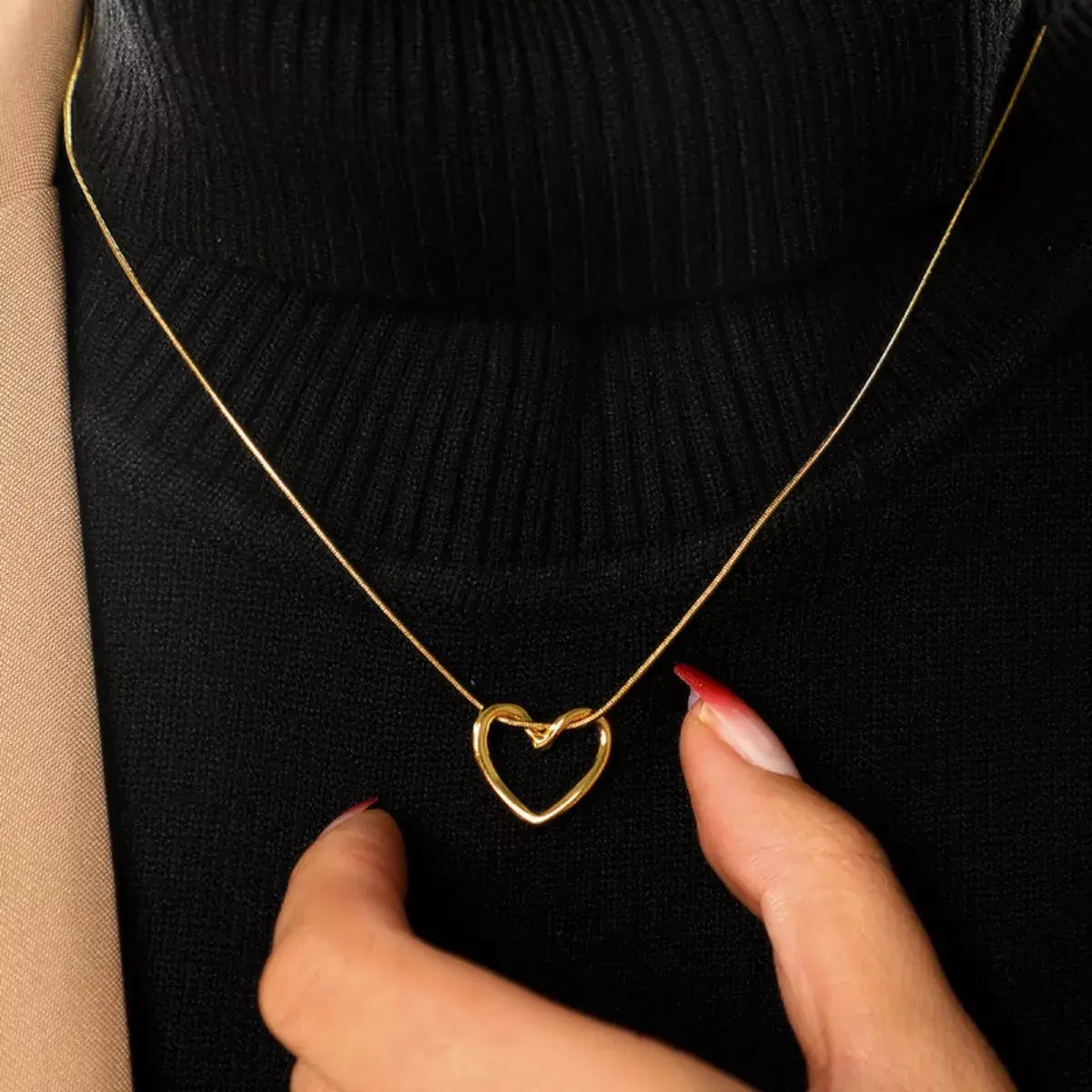 Stainless Steel Heart Necklace - Trendsi - Flyclothing LLC