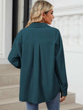 Button Up Dropped Shoulder Long Sleeve Outerwear - Trendsi - Flyclothing LLC