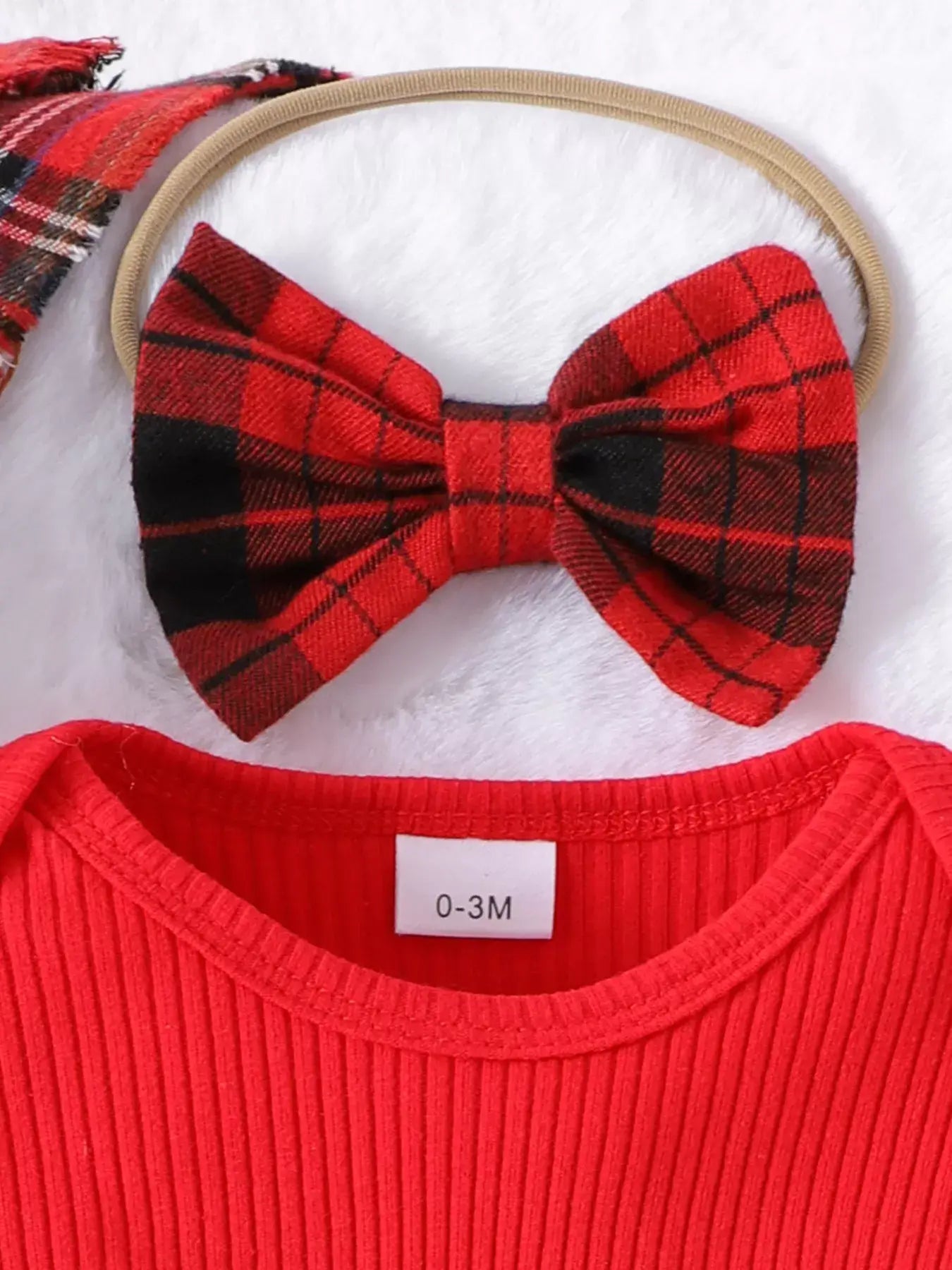 Children's Christmas Ruffle Trim 4-Piece Set - Trendsi - Flyclothing LLC