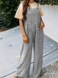 Full Size Casual Wide Leg Textured Overalls Plus Size - Trendsi - Flyclothing LLC