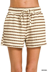 Zenana Striped Short Sleeve Tee & Shorts Set - Trendsi - Flyclothing LLC