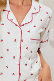 Cheery Print Collared Neck Top and Shorts Lounge Set - Trendsi - Flyclothing LLC