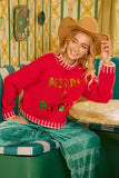 BiBi Christmas Theme Sequin Lattering Sweater - Trendsi - Flyclothing LLC