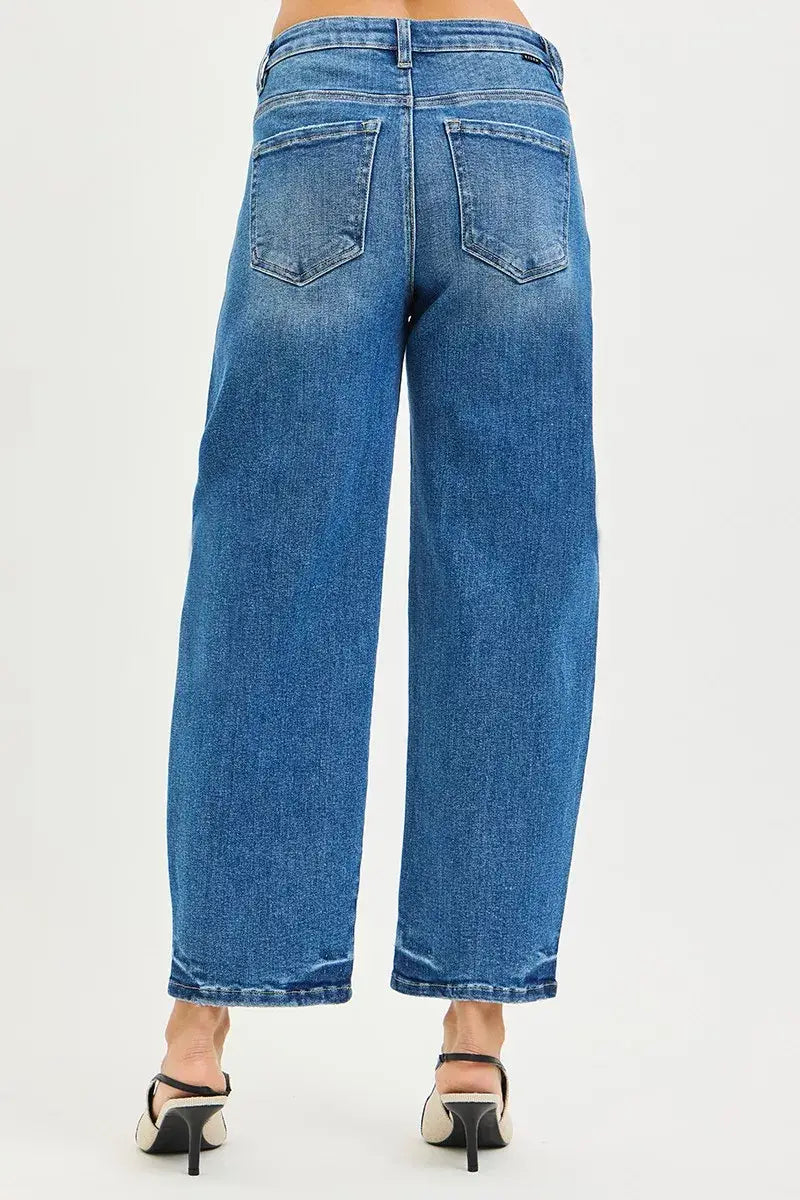 RISEN Slouchy Cropped Barrel Jeans - Trendsi - Flyclothing LLC