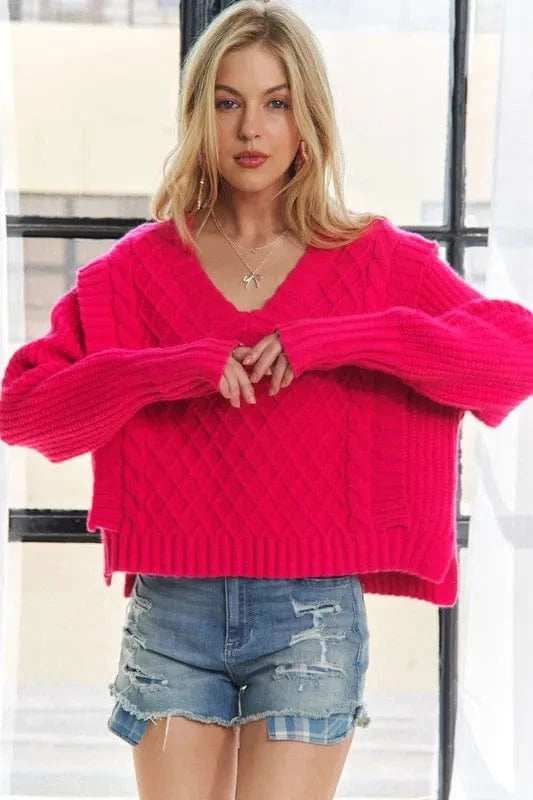 ADORA Ruffle Detail Adorable Sweater - Trendsi - Flyclothing LLC