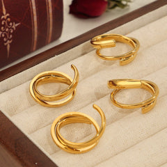 Titanium Steel Layered Wrap Ring Trendsi