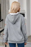 Drawstring Football Long Sleeve Hoodie - Trendsi