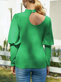 Cutout Mock Neck Long Sleeve T-Shirt - Trendsi - Flyclothing LLC