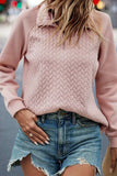 Textured Quarter Zip Long Sleeve Sweatshirt - Trendsi - Flyclothing LLC