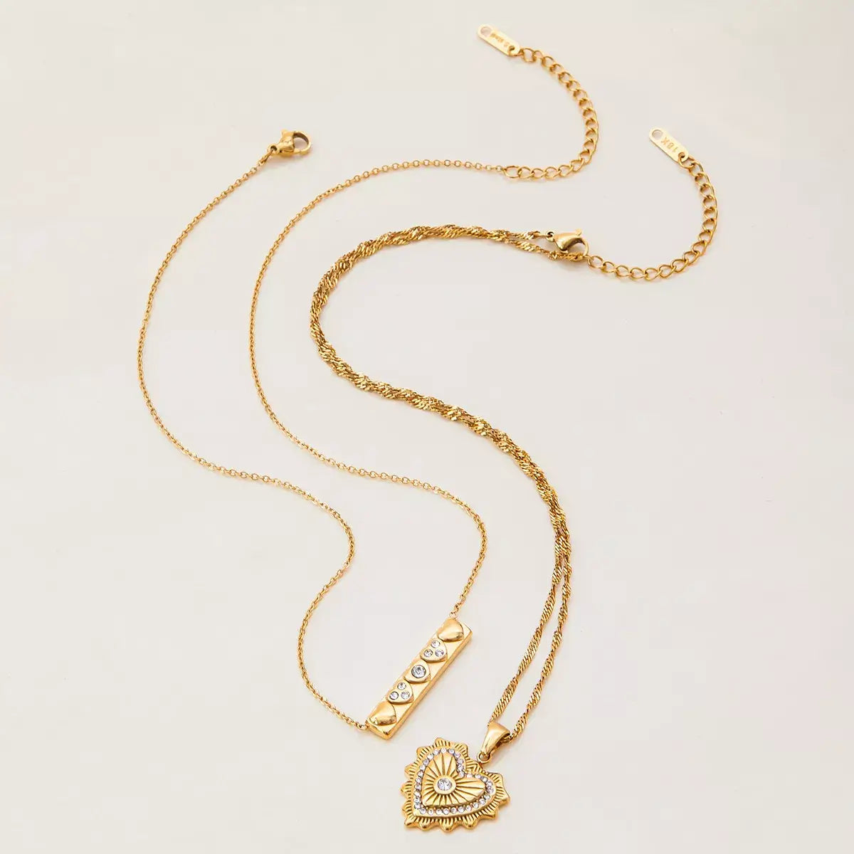 18K Gold-Plated Zircon Pendant Necklace - Trendsi - Flyclothing LLC