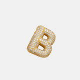 Gold-Plated Inlaid Zircon Letter Necklace - Trendsi