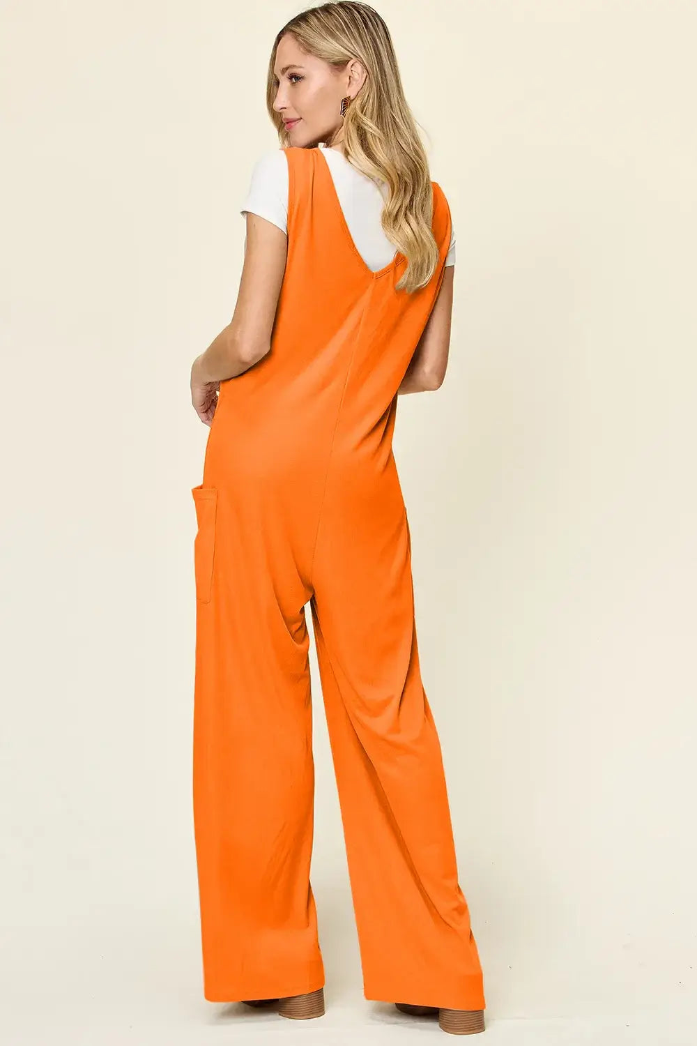 Double Take Full Size Sleeveless Wide Leg Jumpsuit with Pockets - Trendsi - Flyclothing LLC