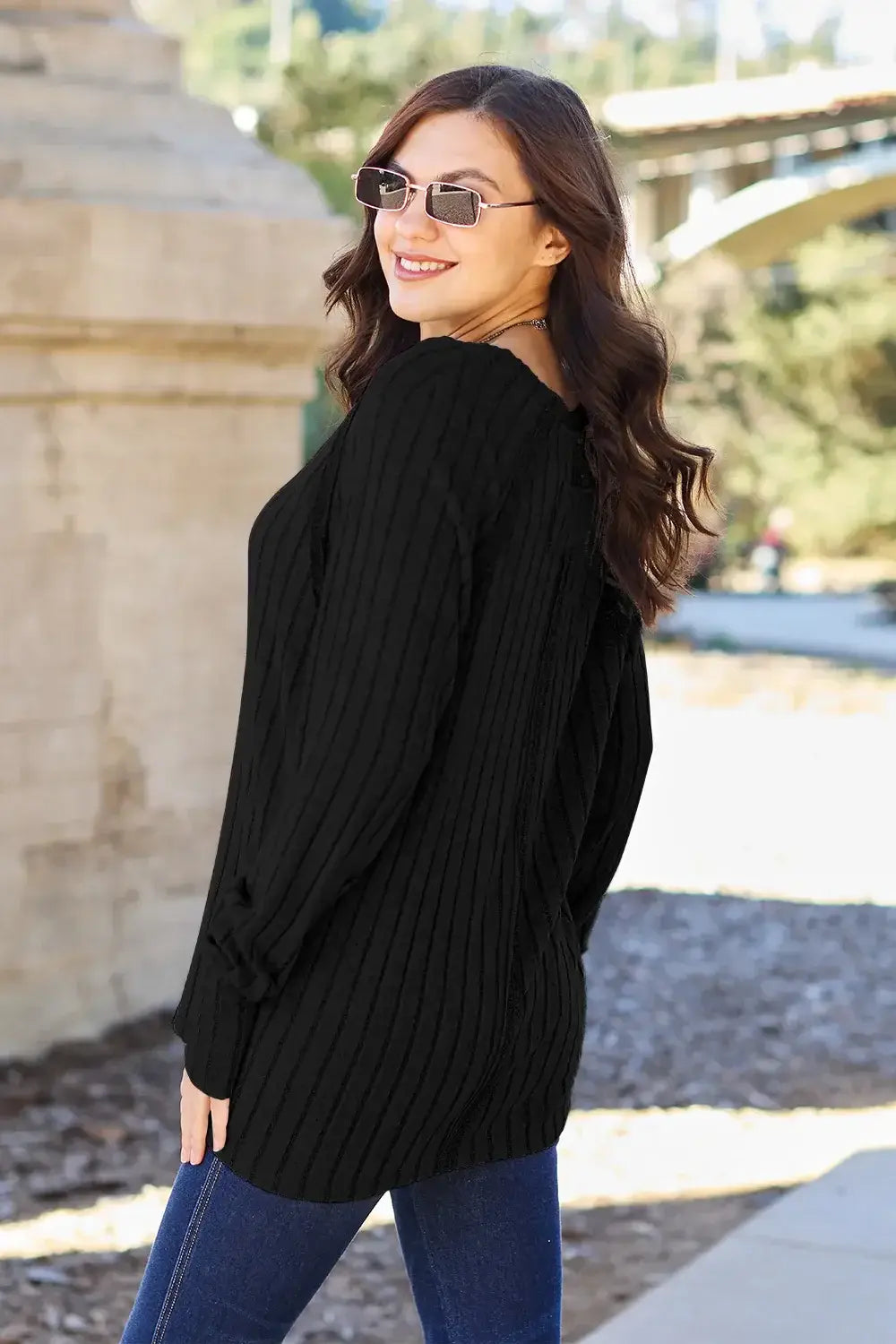 Basic Bae Full Size Ribbed Round Neck Long Sleeve Knit Top - ShopBasicbae - Flyclothing LLC