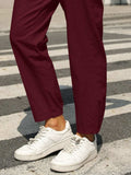 Elastic Waist Tapered Pants - Trendsi - Flyclothing LLC