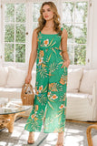 ODDI Full Size Floral Sleeveless Wide Leg Jumpsuit - Trendsi