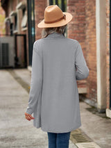 Open Front Long Sleeve Cardigan - Trendsi - Flyclothing LLC