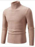 Men's Turtleneck Long Sleeve Ribbed Sweater - Trendsi - Flyclothing LLC