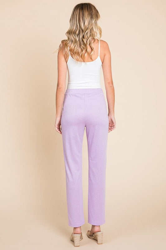Culture Code Full Size Pin Tuck Detail Slim Pants - Trendsi