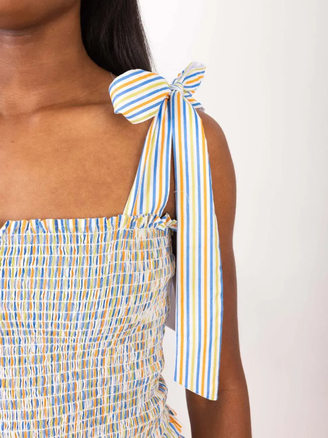 Smocked Tie Shoulder Cami and Shorts Set - Trendsi - Flyclothing LLC